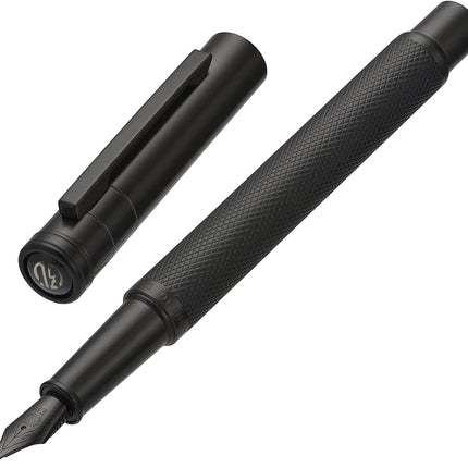 Matte Black Forest Fountain Pen Extra Fine Nib Classic Design with Converter and Metal Pen Box Set