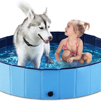 48-Inch Blue Foldable Pet Bath Pool