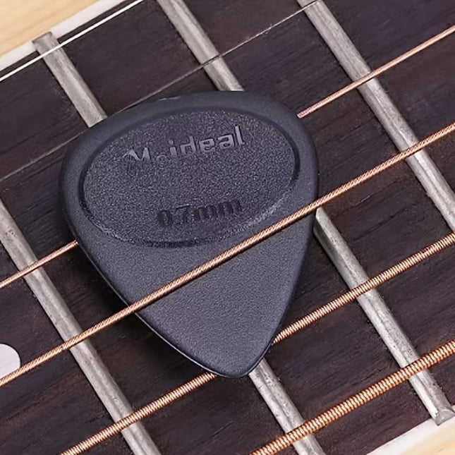SourcetoHome 10-Pack Anti-Slip Guitar Picks For Acoustic Electric Bass Ukulele Black Two Thicknesses 0.7mm 1.0mm For Strumming And Lead, 20 pieces - General - front view