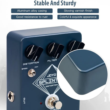Analog Distortion Guitar Pedal with FAT/MOSFET Toggle