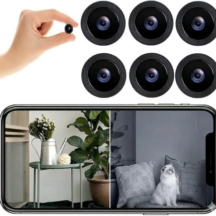 Hidden Camera for Home Use, Mini Security WiFi Camera, HD 1080P Outdoor/Indoor Night Vision Cam for Baby, Pets, Compatible with Smartphone, Tablets N/J (6 PCS Mini)