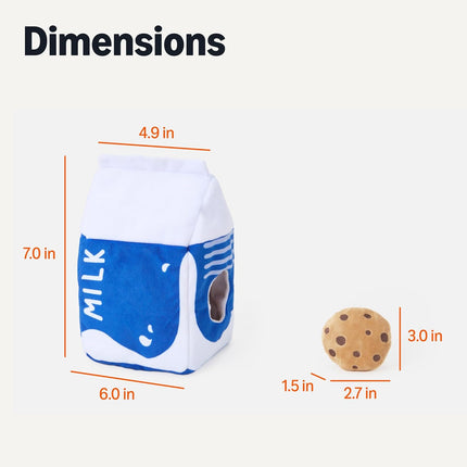Interactive Dog Squeak Toys with Milk Carton and Cookies