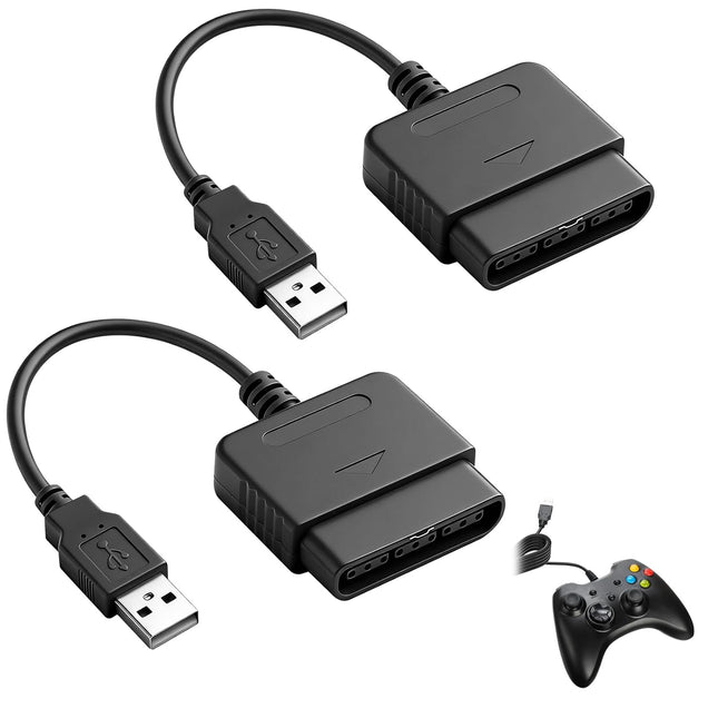 2-Pack PS2 Controller to USB Adapter Converter Cable