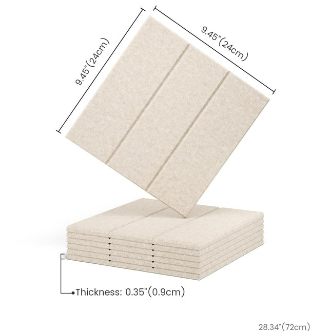 Felt Bulletin Board Tiles - 28" x 18" Oatmeal 6-Pack with 40 Adhesive Tabs