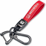 Red Braided Leather Car Keychain Key Ring