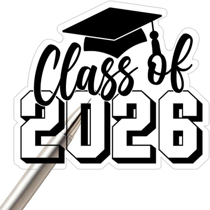 60pcs Class of 2026 Graduation Stickers, 2 Inch Clear Gold Foil Waterproof Vinyl Seals