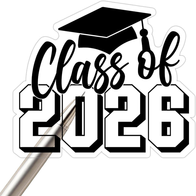 60pcs Class of 2026 Graduation Stickers, 2 Inch Clear Gold Foil Waterproof Vinyl Seals