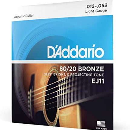 80/20 Bronze Acoustic Guitar Strings, Light Gauge 12-53