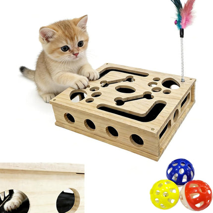 Cat Nail File Scratch Enrichment Puzzle Box Toy