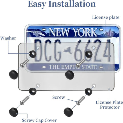 2 Pack License Plate Frame UV Protective for Standard US Plates