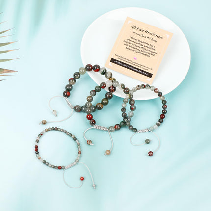 Beaded Macrame Gemstone Bracelet for Men and Women