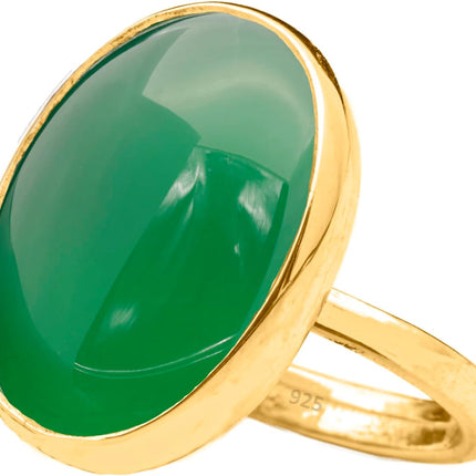 Oval Labradorite Ring in 24K Gold Vermeil Sterling Silver