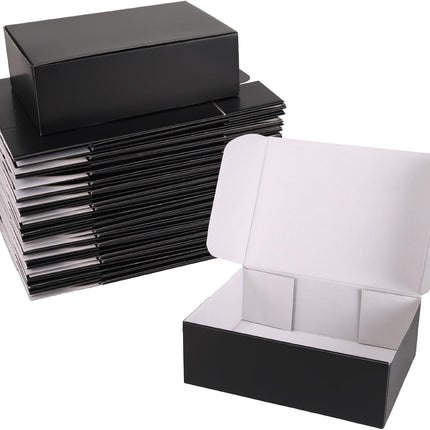 Black 12x9x4 Corrugated Cardboard Mailer Boxes, Set of 25