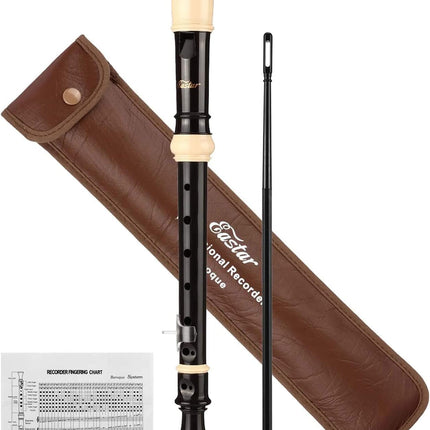 Soprano Recorder for Beginners and Kids, Baroque Style C Key, Brown ABS 3-Piece Set