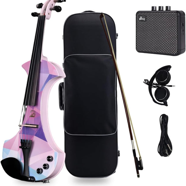 4/4 Electric Violin Set in Crystal Purple