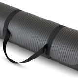 1/2-Inch Extra Thick Yoga Mat with Strap, 74 x 24, Black