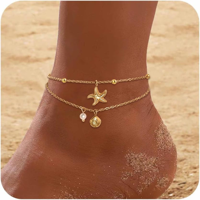 ZenPulse PulsoZen Gold Ankle Bracelets for Women, Waterproof Anklets Dainty Beach Anklet — Health & Wellness