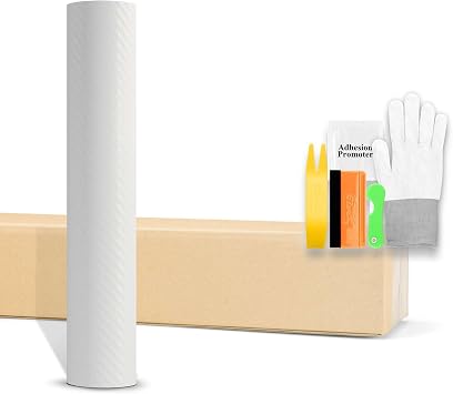 24 in x 60 in White 3D Carbon Fiber Matte Vinyl Wrap Sheet