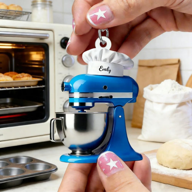 Personalized Pink Mixer Baking Keychain