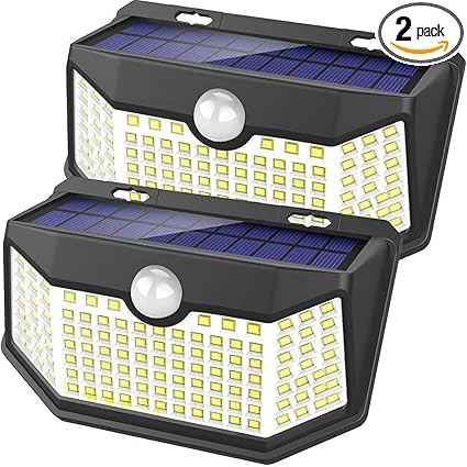 HMCITY 120 LED Solar Motion Sensor Wall Light waterproof outdoor security light