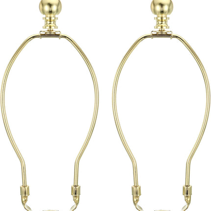 8 Inch Gold Tone Lamp Harp Kit with Finial, 2 Set Detachable Shade Bracket Holder