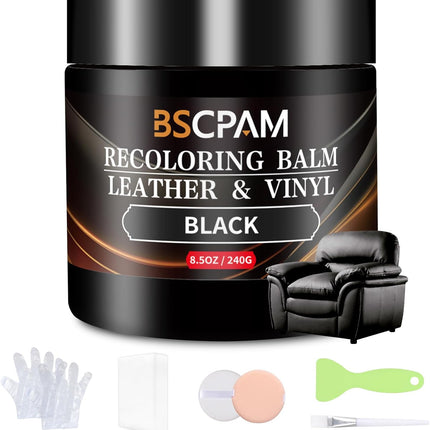 Black Leather Recoloring Balm for Furniture and Car Interiors
