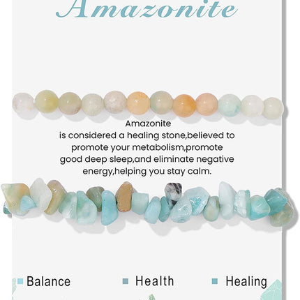 SourceToHome FuenteACasa Healing Crystal Bracelets for Women 2 PCS 6mm Natural Stone Bracelet — Home & Lifestyle