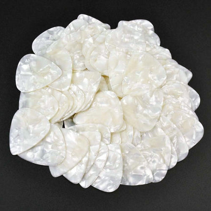 White Pearl Celluloid Guitar or Bass Pick, 0.46 mm Light