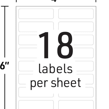 No-Iron Fabric Labels, 1/2" x 1-3/4", Washer and Dryer-Safe, 54 Total