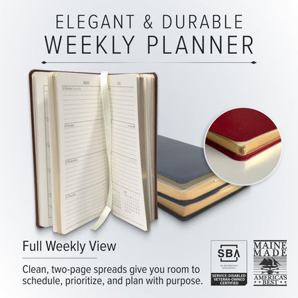 Pocket Weekly Monthly Planner 2025-2026 - Freeport Metallic Purple, 6 x 3.25 in