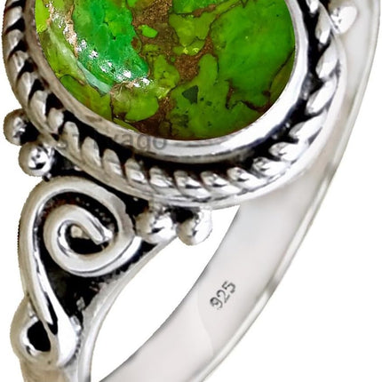 925 Sterling Silver Women's Emerald Bezel Statement Ring