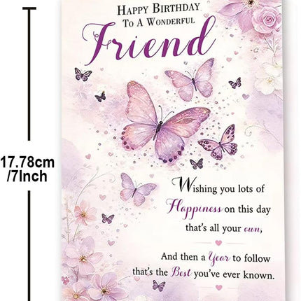 Butterfly Floral Birthday Card for Best Friend
