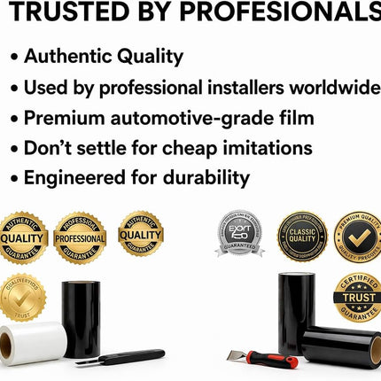 2080 Series Gloss Black G12 Automotive Vinyl Wrap Film - 5 ft x 1 ft