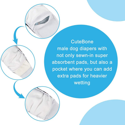 Dog Belly Bands for Male Dogs - Washable Wrap Diapers DM07S