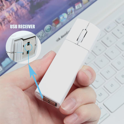 Wireless Mini Finger Mouse - Silent Dual-Mode Bluetooth & 2.4GHz Portable PC Mouse with Case
