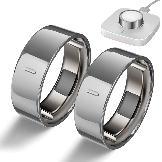 2 Pack High-Gloss TPU Smart Ring Protector Covers, Size 8