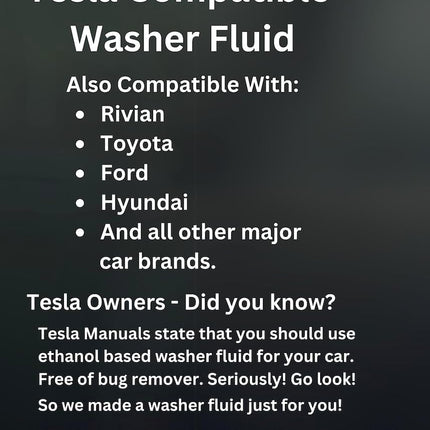 Ethanol-Based Windshield Washer Fluid, EV Compatible, All Season Formula, 1 Gallon