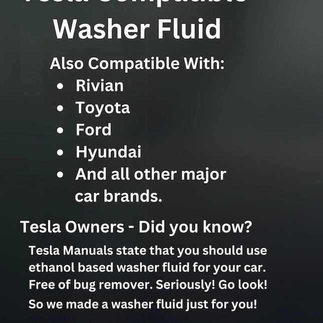 Ethanol-Based Windshield Washer Fluid, EV Compatible, All Season Formula, 1 Gallon