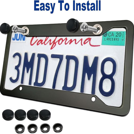 DriveForge ForjaRuta 1PC Aluminum License Plate Frames for Oklahoma Sooners,Metal Matte Black — Auto & Moto