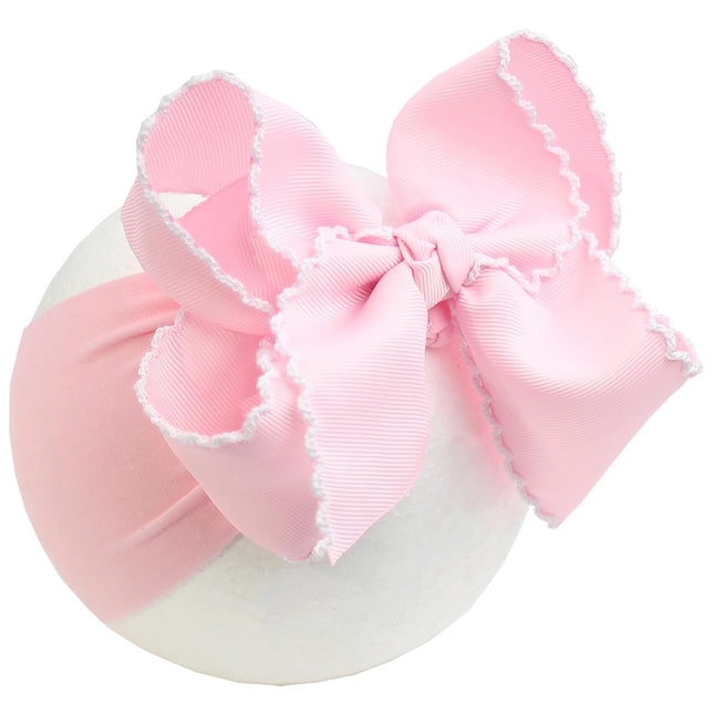 6-Inch Jumbo Pink Baby Bow Nylon Headband