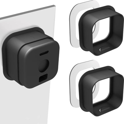2-Pack Black Adhesive Window Camera Mounts for Indoor Glass Monitoring