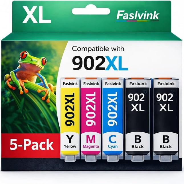 902XL 902 Ink Cartridges Combo Pack (2 Black, Cyan, Magenta, Yellow)