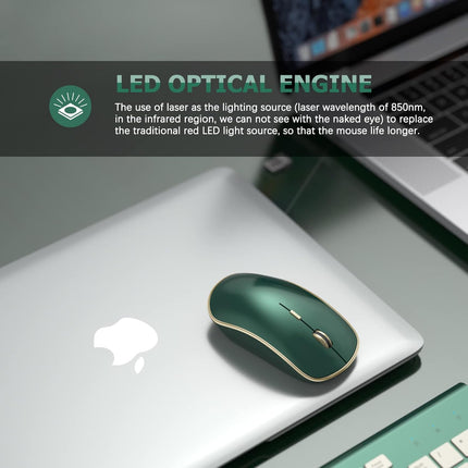 2.4G Slim Wireless Silent Mouse - Green