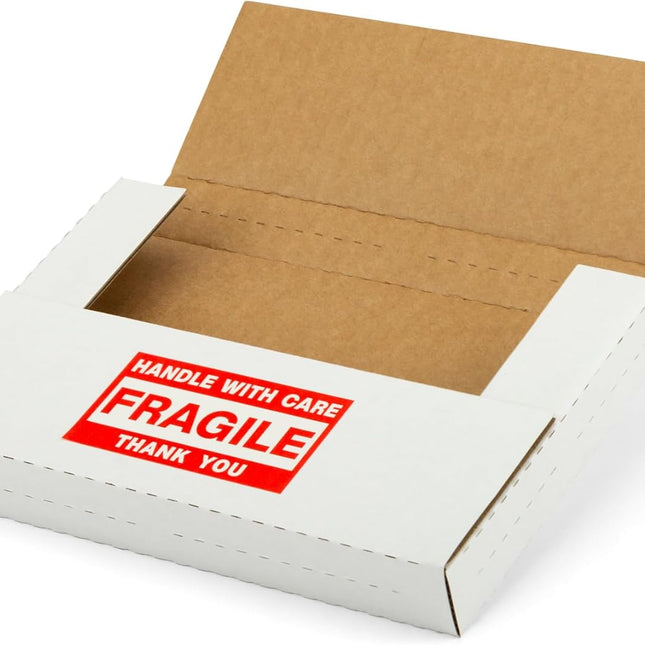 9x6x1 Inch Shipping Boxes for CD, DVD and Book Mailing, 25 Pack