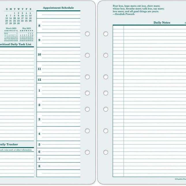 Original Two Page Per Day Ring-Bound Planner, Jan 2026 - Dec 2026, Classic