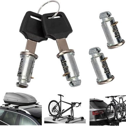 4 Pack One-Key Compatible Rack Lock Cores for Bike, Roof, Cargo, Tower, and Ski Racks