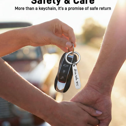 Drive Safe Personalized Initial Keychain for Him