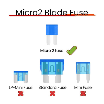 45Pcs Micro2 Car Fuse Kit, Automotive Blade Fuse Assortment