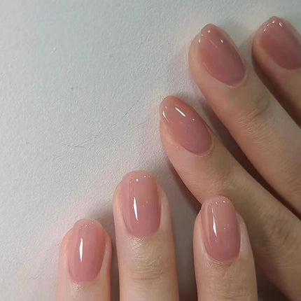 Honey Peach Pink Extra Short Gel Press-On Nails, 30 Pcs