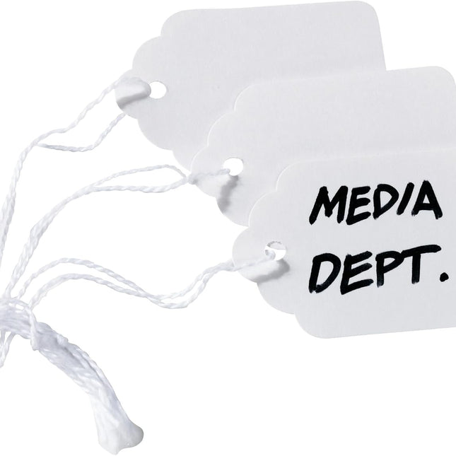 Strung Marking Tags with String Attached, 1.75 x 1.09 in, Pack of 100